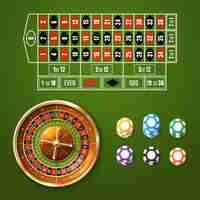 Vecteur gratuit jeu de roulette européenne