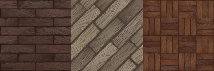 Vecteur gratuit jeu de textures de modèle sans couture de panneaux en bois