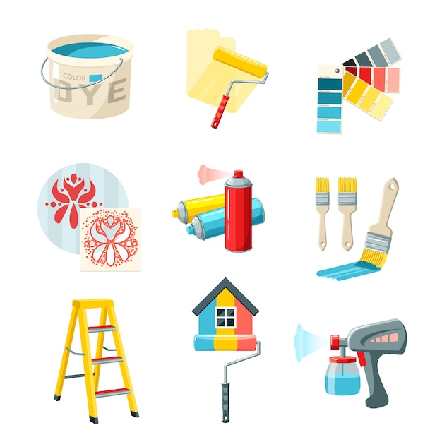 Jeu de travail de peinture