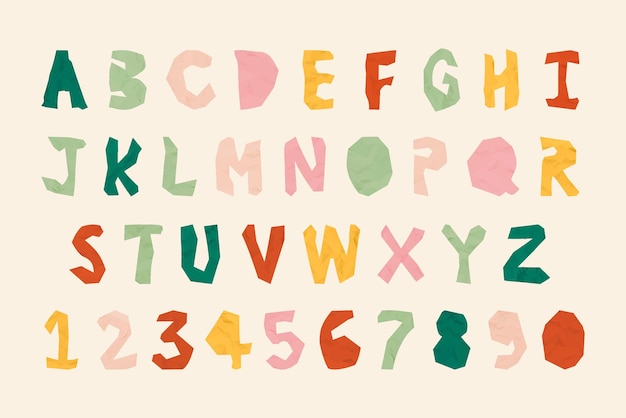 Jeu De Typographie De Numéros Alphabet Vecteur