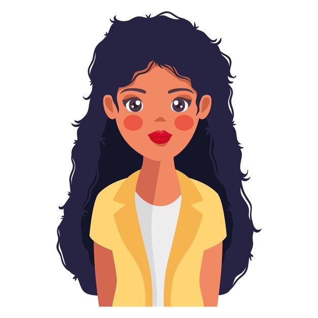 jeune femme aux cheveux longs noirs