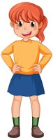 Vecteur gratuit une jeune femme portant une chemise et une jupe jaunes