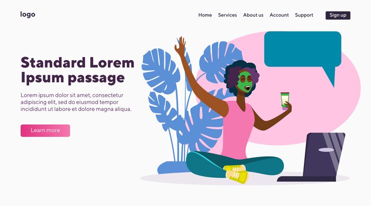 Vecteur gratuit jeune, femme, yoga, masque facial