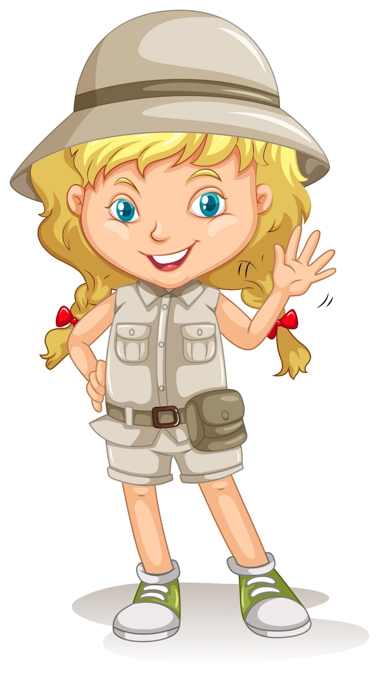 Vecteur gratuit une jeune fille blonde scoute