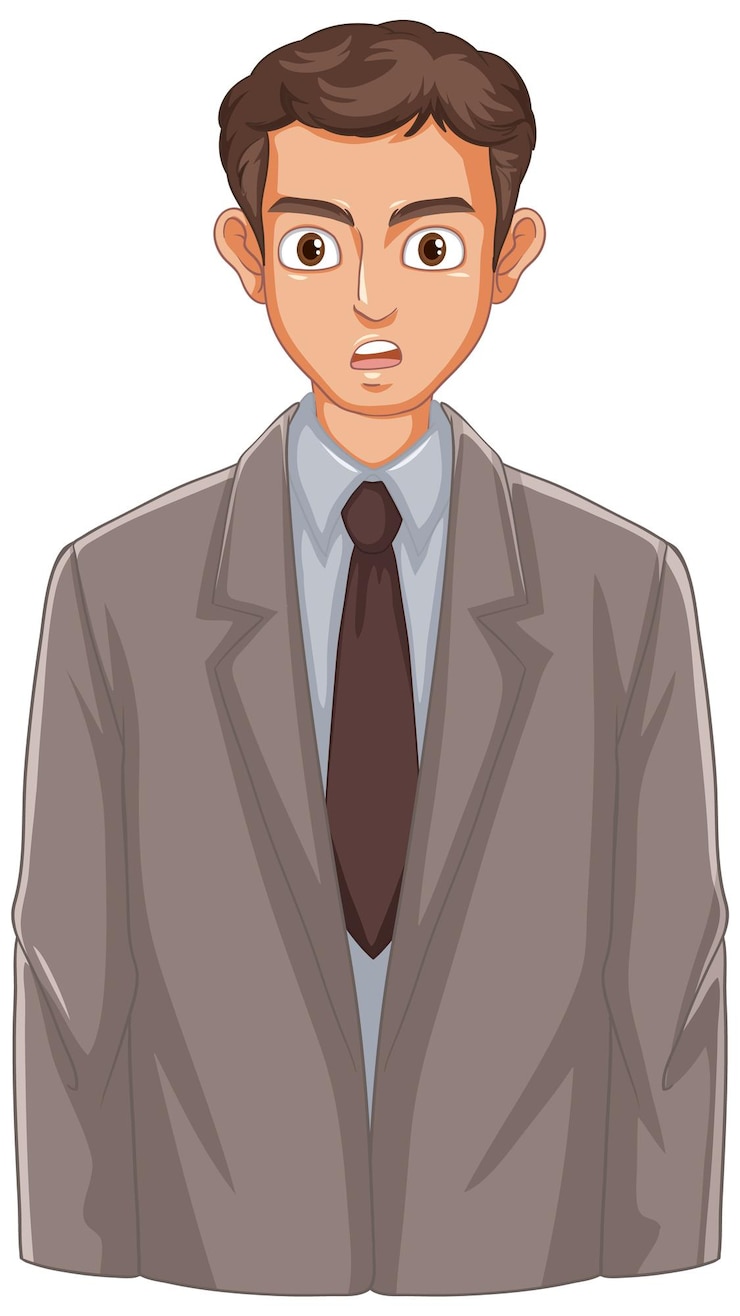 Vecteur gratuit le jeune robert oppenheimer un personnage de dessin animé en costume