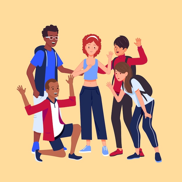 Jeunes heureux