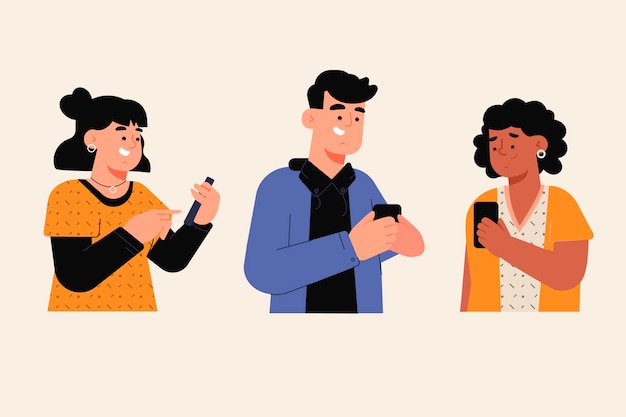 Les jeunes qui utilisent des smartphones