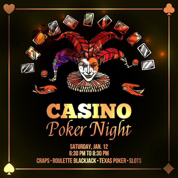 Vecteur gratuit joker poker illustration