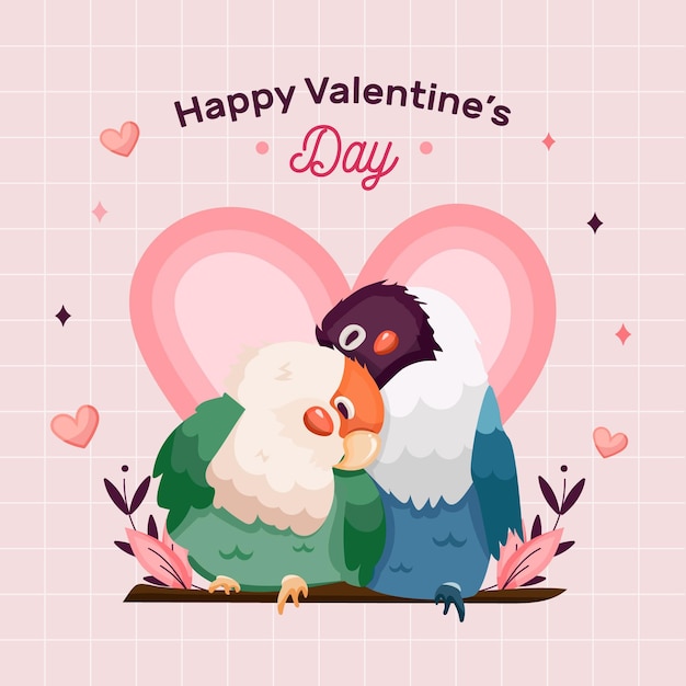 Joli Couple D'animaux De La Saint-valentin