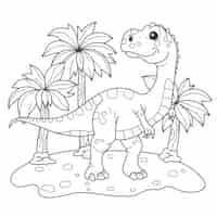 Vecteur gratuit joli livre de coloriage avec dinosaure