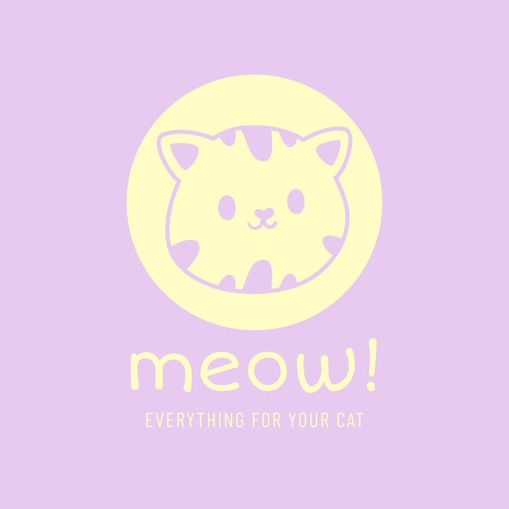 Vecteur gratuit joli logo de chat bicolore
