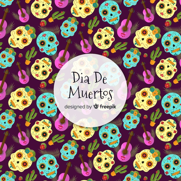 Joli motif dia de muertos