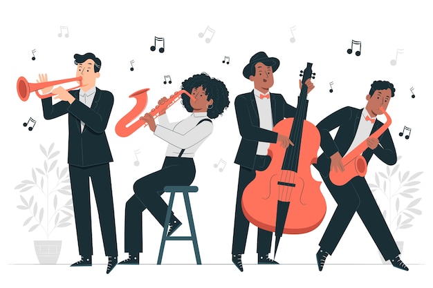 Vecteur gratuit jouer l'illustration du concept de jazz