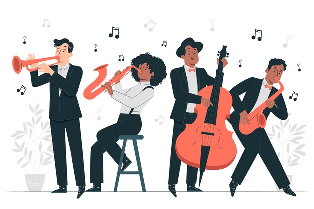 Jouer l'illustration du concept de jazz