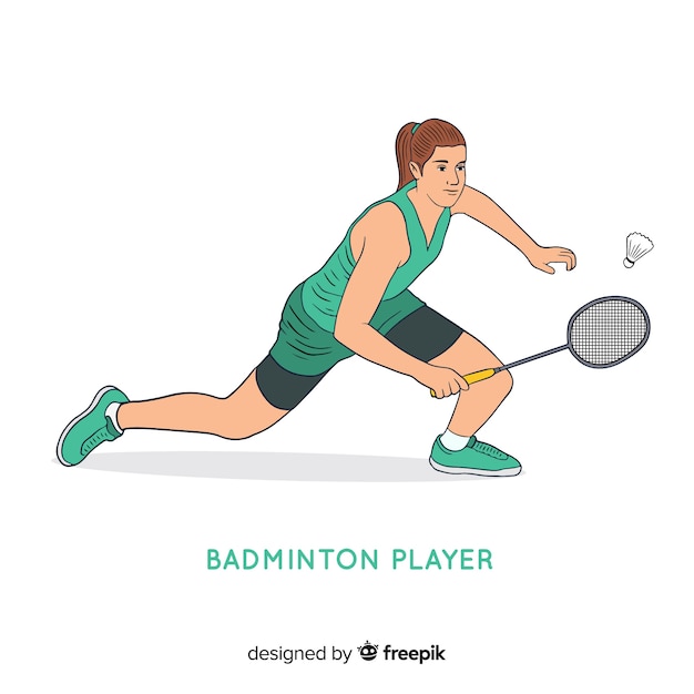 Vecteur gratuit joueur de badminton