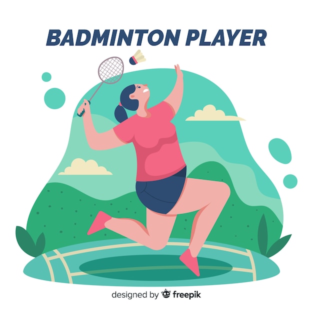 Vecteur gratuit joueur de badminton