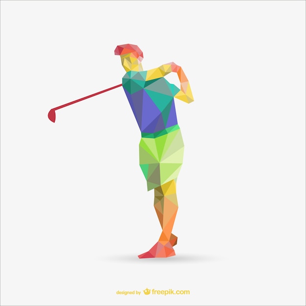 Joueur de golf triangle vecteur illustration