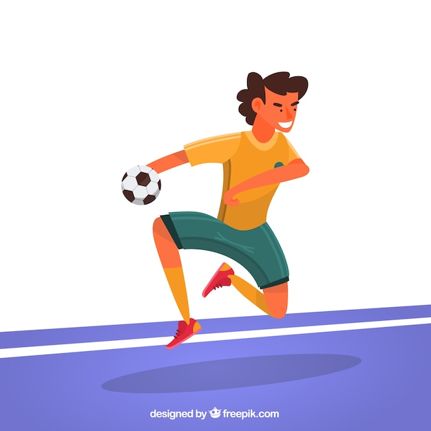 Vecteur gratuit joueur de handball dans un style dessiné à la main