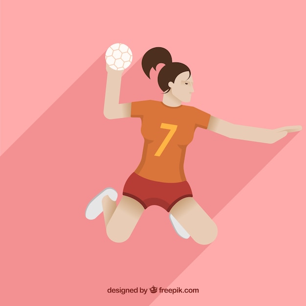 Vecteur gratuit joueur de handball dans un style dessiné à la main