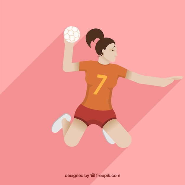 Joueur de handball dans un style dessiné à la main