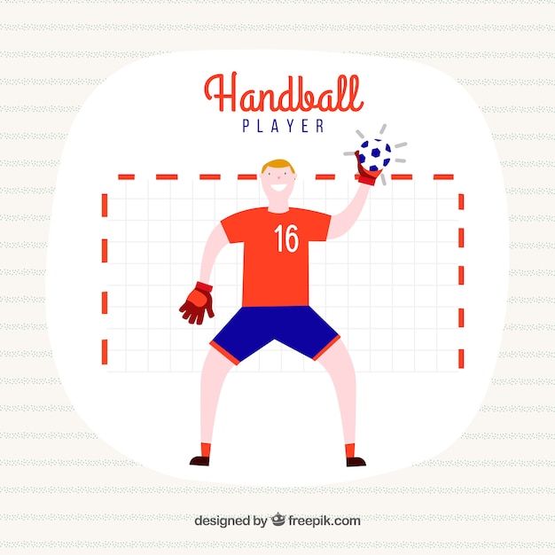 Vecteur gratuit joueur de handball dans un style plat
