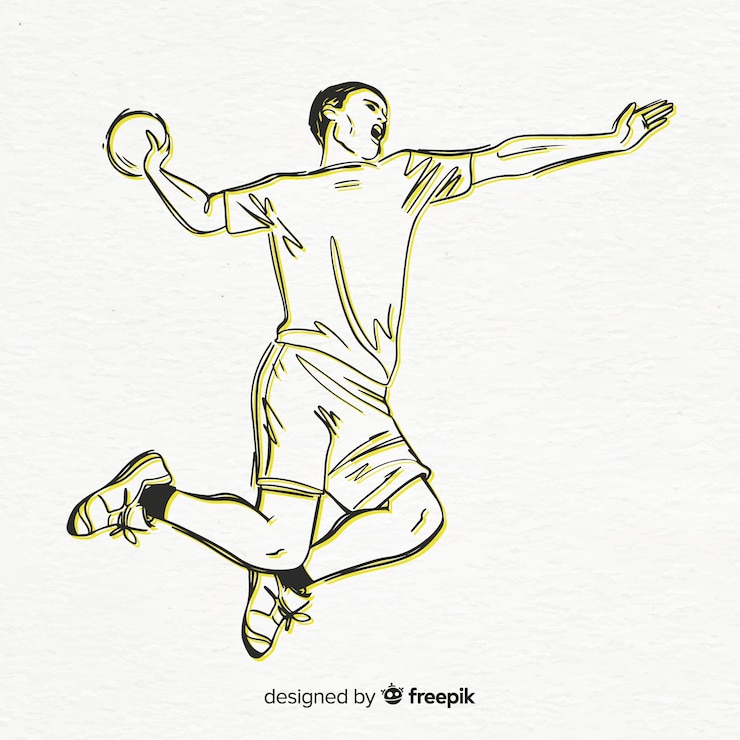 Vecteur gratuit joueur de handball masculin