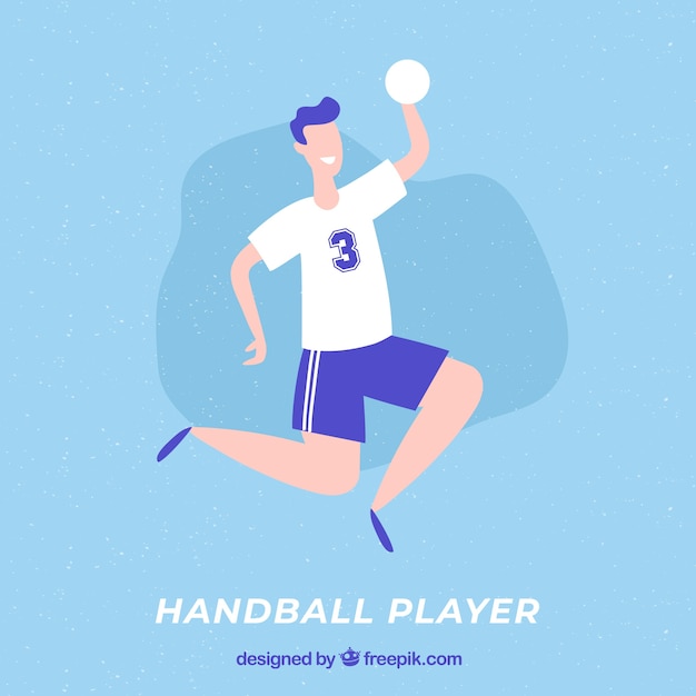 Vecteur gratuit joueur de handball professionnel qith design plat