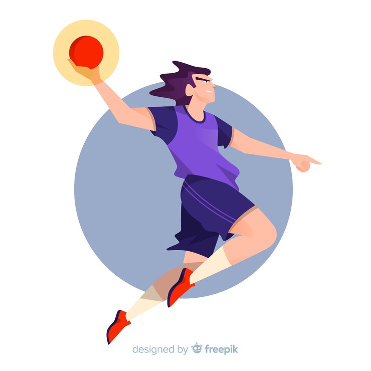 Vecteur gratuit joueur de handball professionnel qith design plat