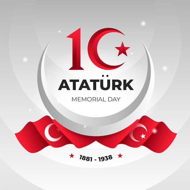 Vecteur gratuit jour commémoratif d'ataturk design plat