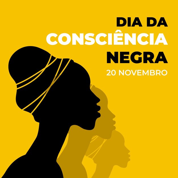 Jour de la consiencia negra design plat