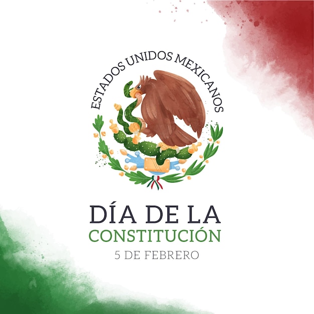 Jour de constitution aquarelle mexique