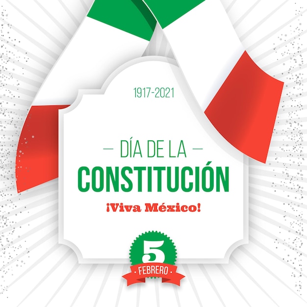 Jour De La Constitution Du Mexique Design Plat