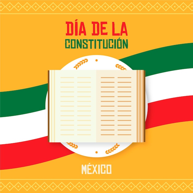 Jour De La Constitution Du Mexique Design Plat