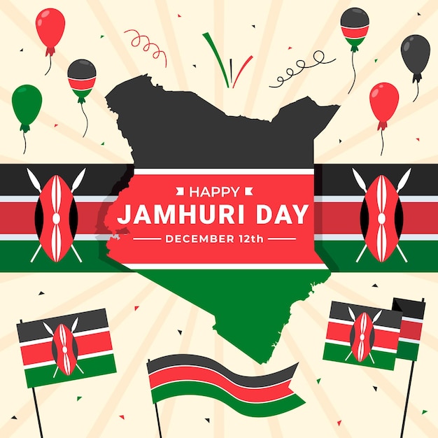 Vecteur gratuit jour de jamhuri design plat