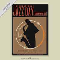 Vecteur gratuit jour de jazz international rétro brochure