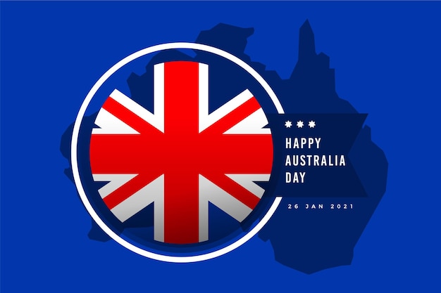 Vecteur gratuit jour plat australie avec drapeau