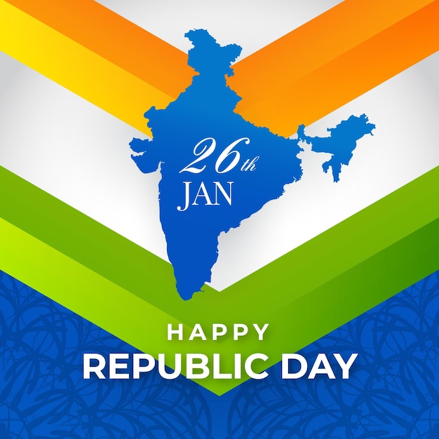 Jour de la république indienne design plat