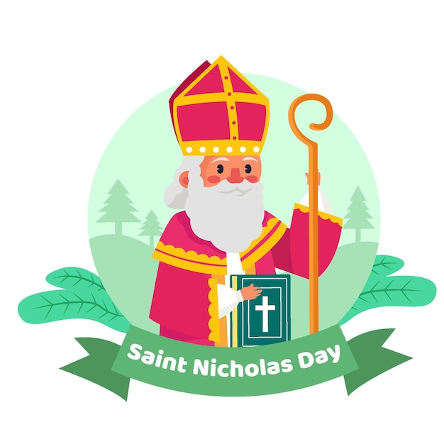 Vecteur gratuit jour de saint nicolas dessiné à la main