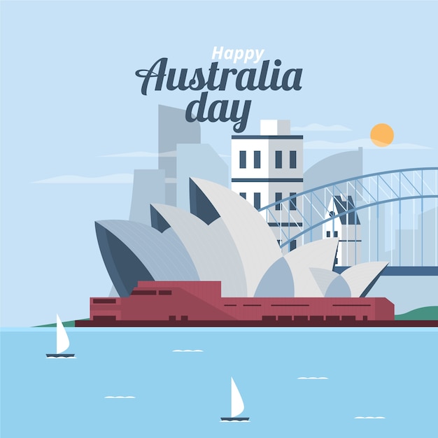 Vecteur gratuit journée de l'australie au design plat