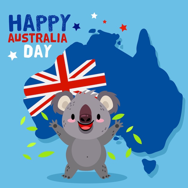 Journée de l'Australie au design plat