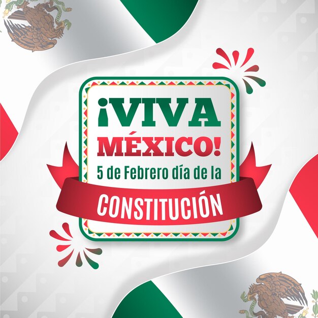 Journée de la constitution du Mexique dégradé