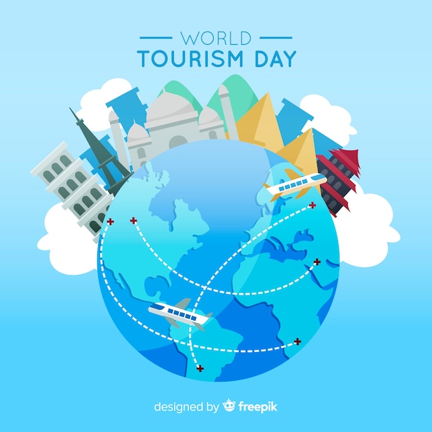 Journée Du Tourisme Design Plat Avec Des Points De Repère