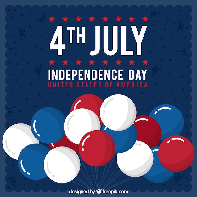 Vecteur gratuit journée de l'indépendance des états-unis avec des ballons plats