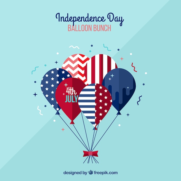 Journée de l&#39;indépendance des États-Unis avec des ballons plats