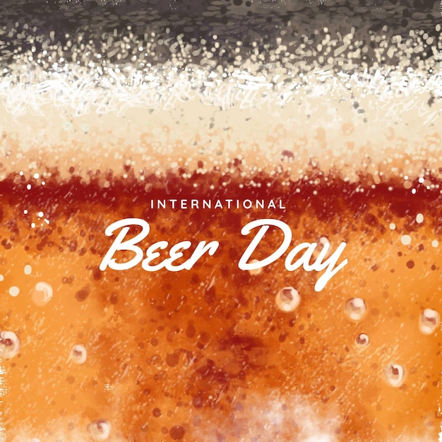 Vecteur gratuit journée internationale de la bière à l'aquarelle