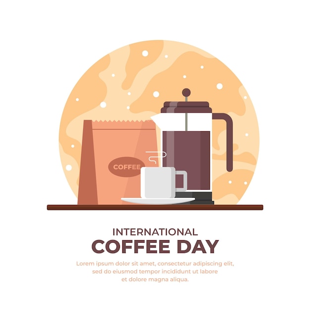 Vecteur gratuit journée internationale du café design plat