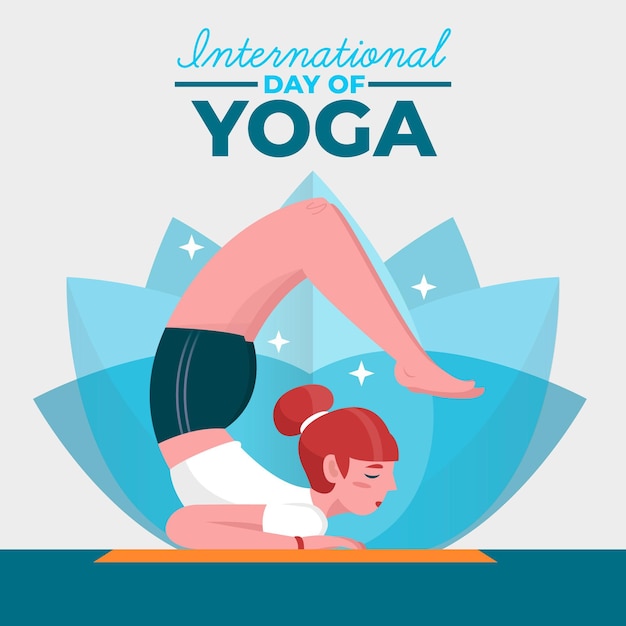 Vecteur gratuit journée internationale du concept de yoga