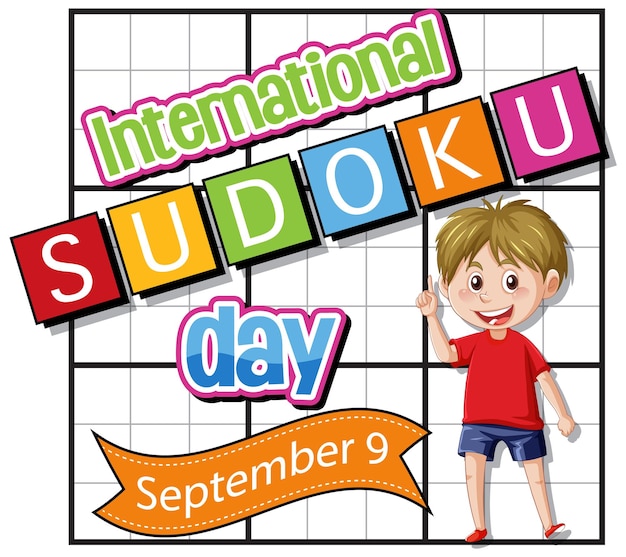 Vecteur gratuit journée internationale du sudoku 9 septembre