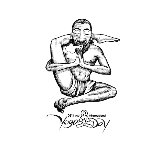 Journée internationale du yoga 21 juin Illustration vectorielle