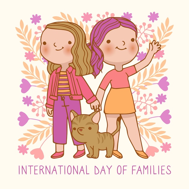 Vecteur gratuit journée internationale des familles dessin concept